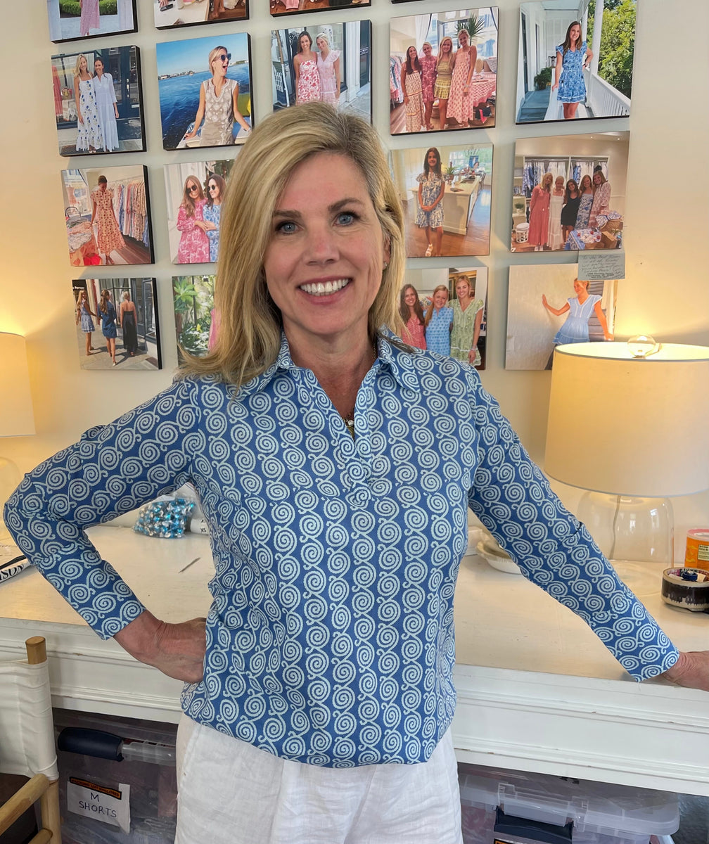 Darren Shirt Blue Swirl Shop Madison Mathews