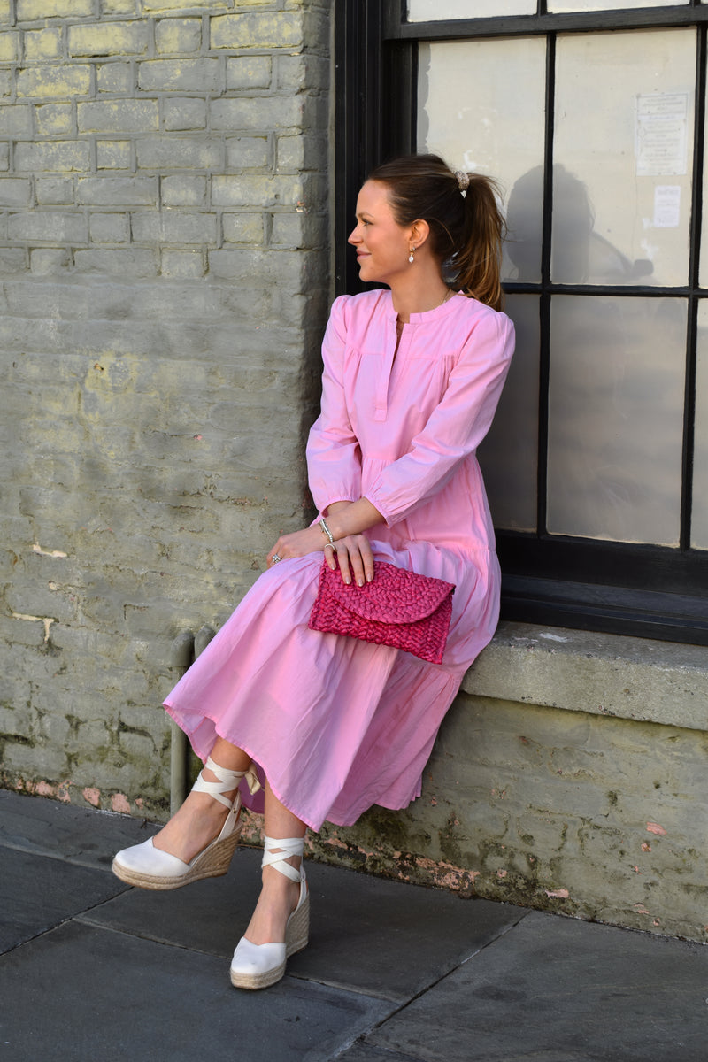 Folly Midi Dress Row Pink Shop Madison Mathews