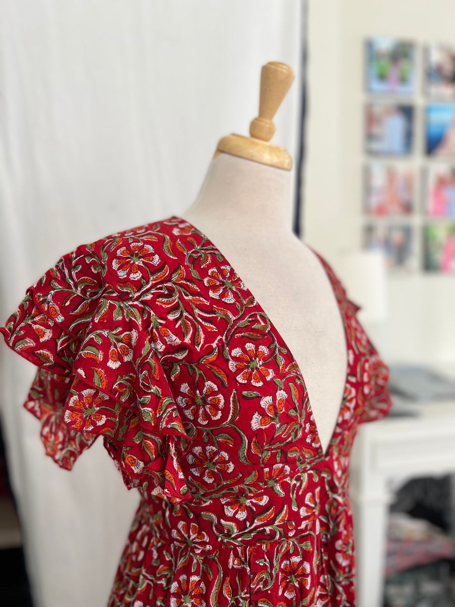 Jessica Maxi Dress Red Floral Final Sale Shop Madison Mathews