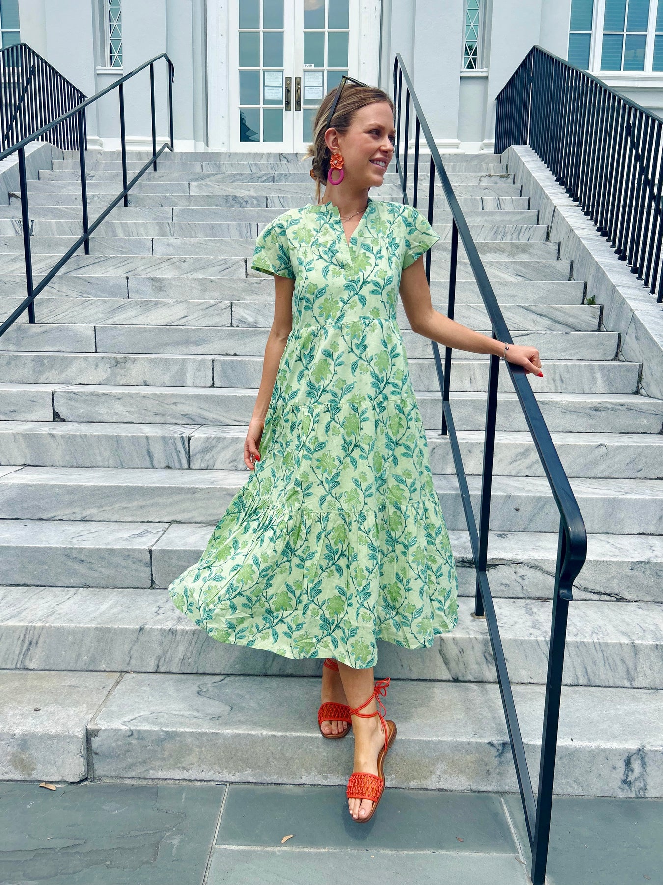 Folly Midi Dress Short Sleeve Secret Garden Green – Shop Madison