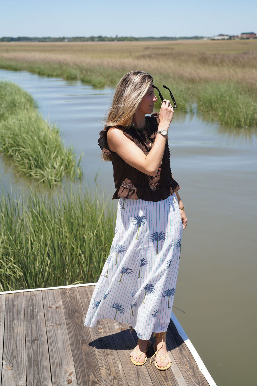 Hanley Midi Skirt Seabreeze Palm