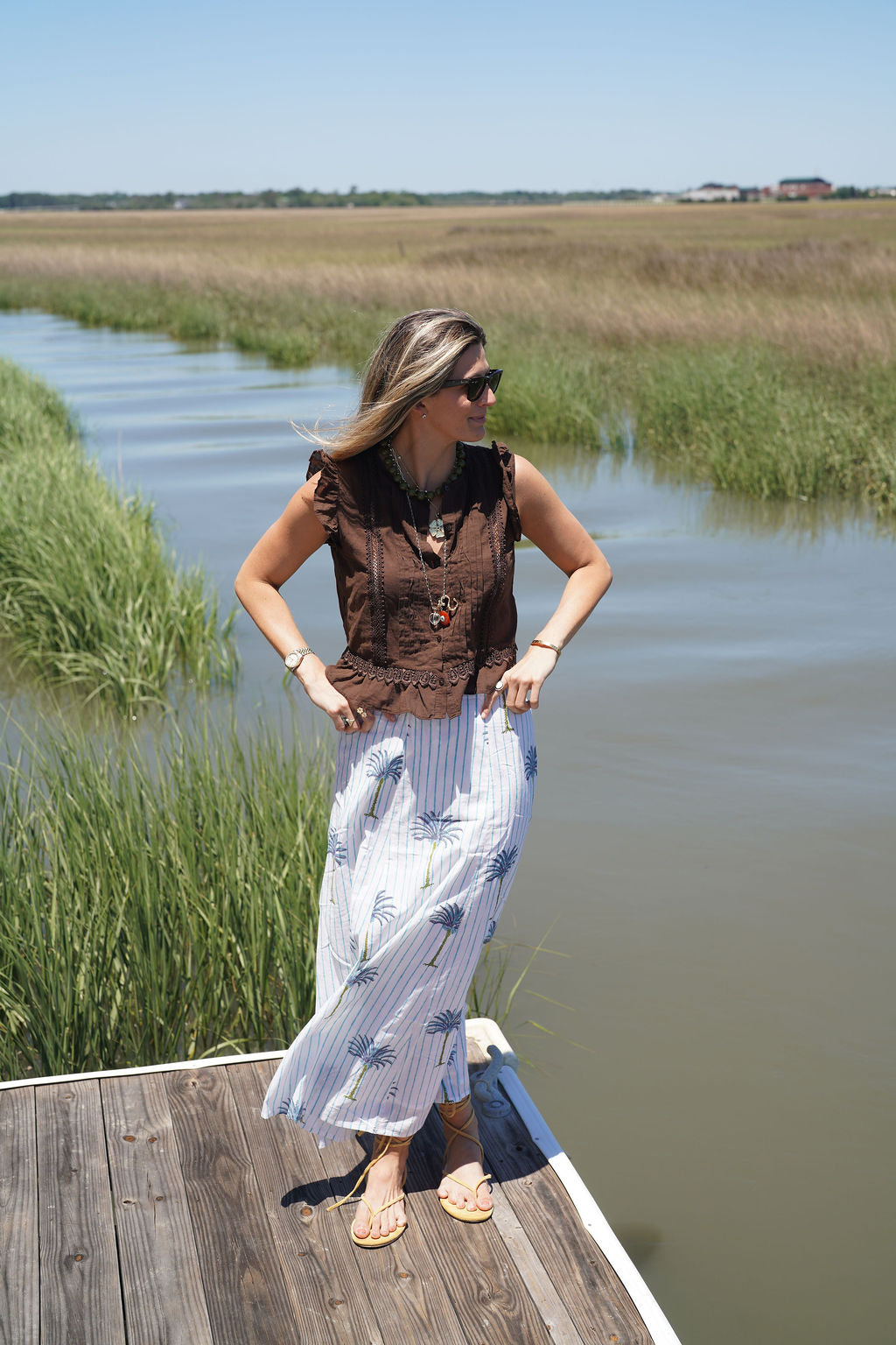 Hanley Midi Skirt Seabreeze Palm