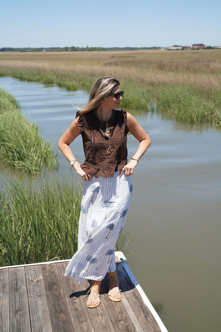 Hanley Midi Skirt Seabreeze Palm