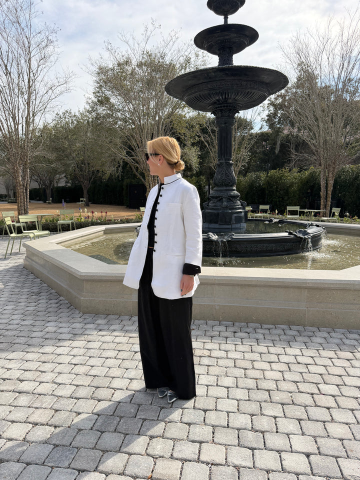 Park Linen Jacket White and Black