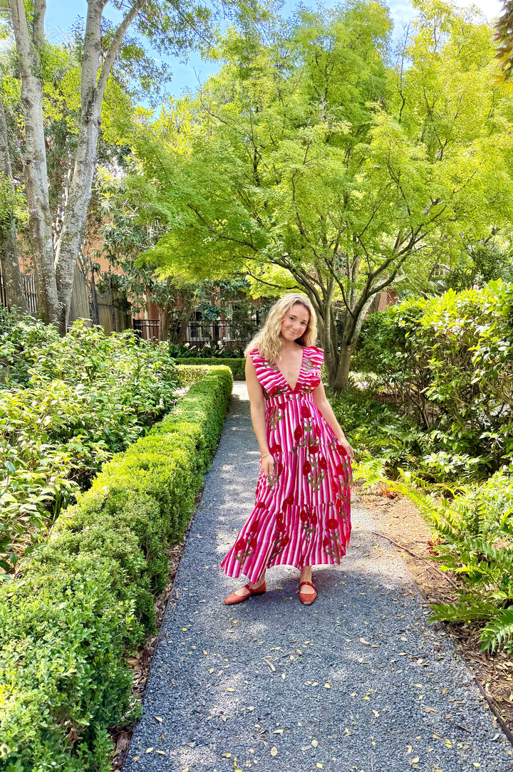 Savannah Midi Dress Wild Poppy Cabana