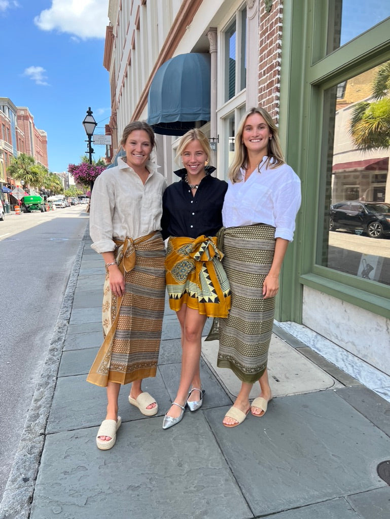 Olive Green Stripe Sarong
