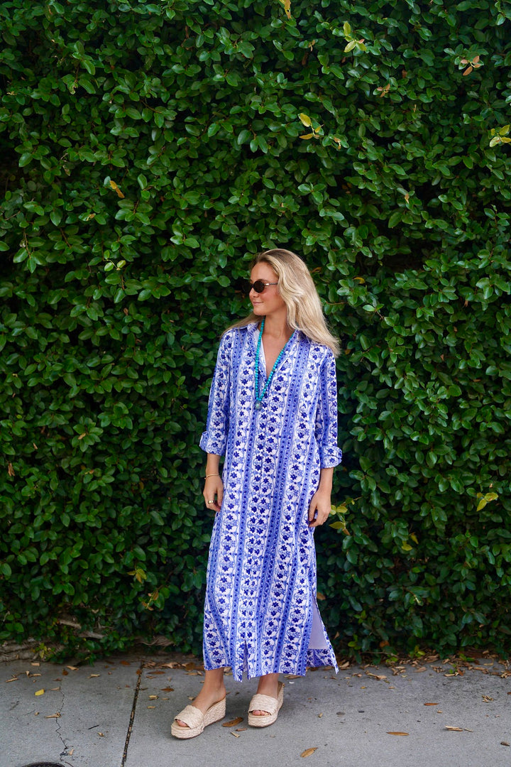 Elizabeth Maxi Blue Porcelain Garden