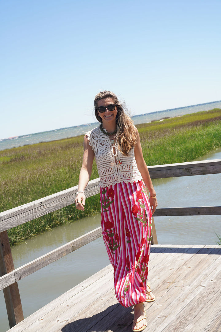 Hanley Midi Skirt Wild Poppy Cabana