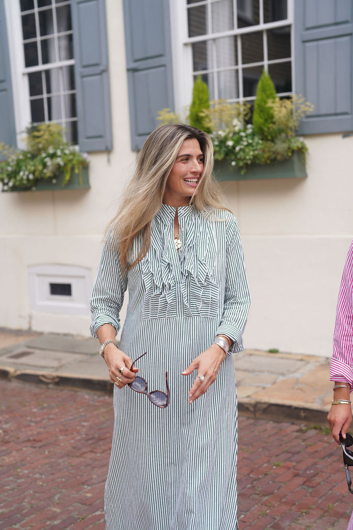 Finnegan Maxi Dress Garden Green Stripe