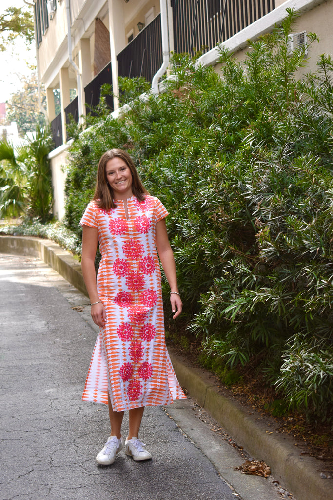 Sara - Hand Embroidered Geometric Dress