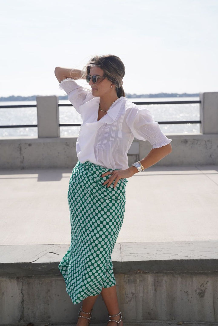 Amelia Ruffle Top White