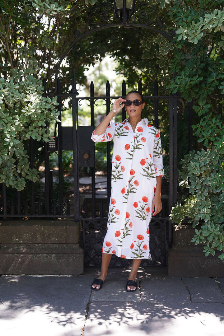 Elizabeth Maxi Dress Soft Coral Poppy Meadow