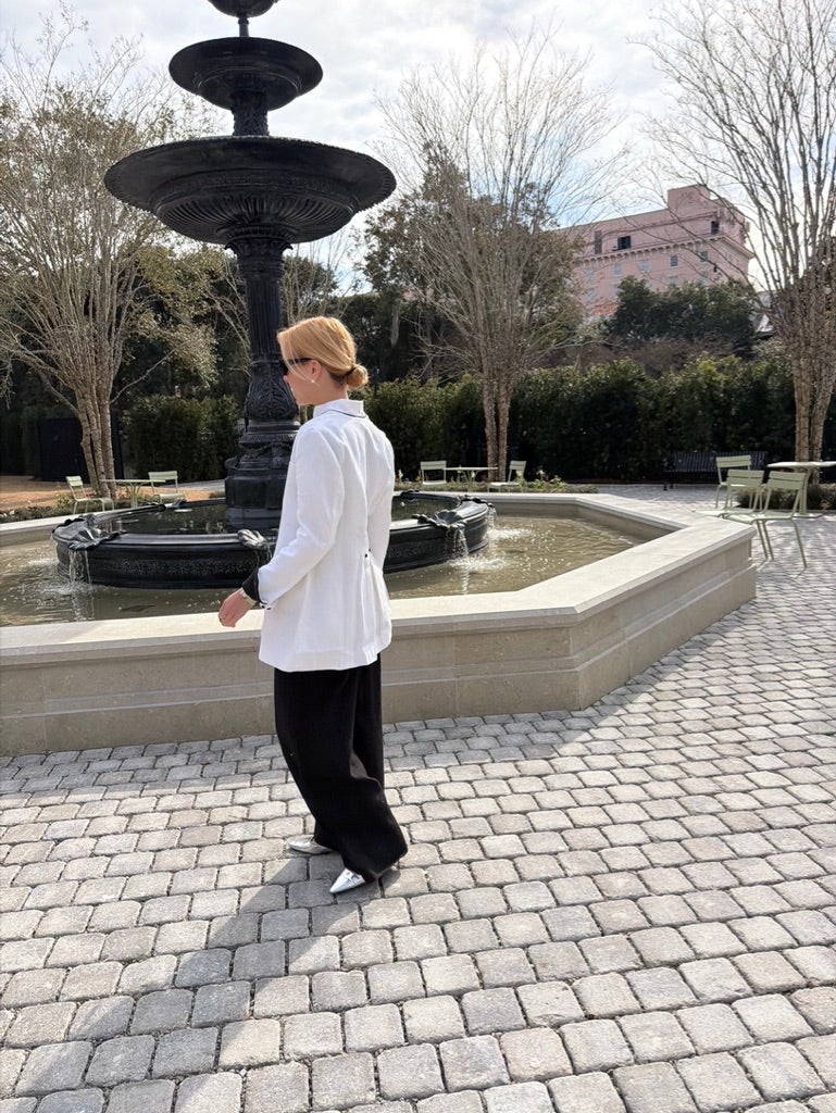 Park Linen Jacket White and Black