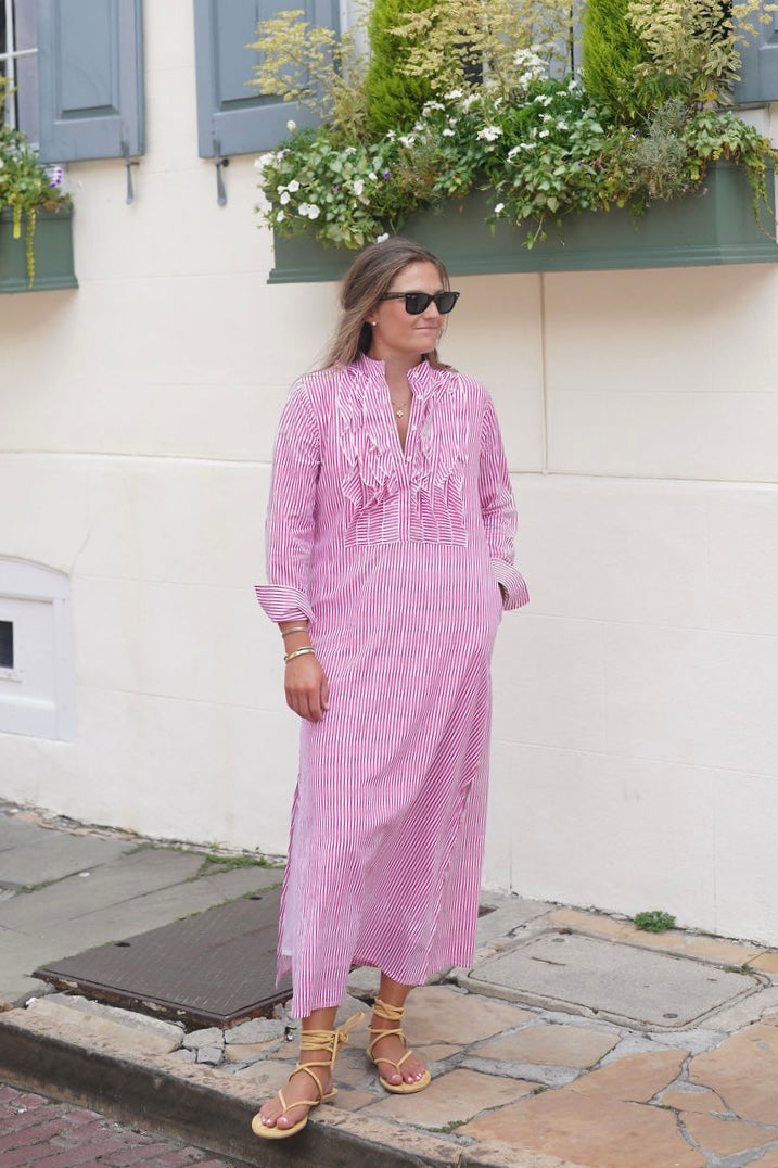 Finnegan Maxi Dress Raspberry Stripe