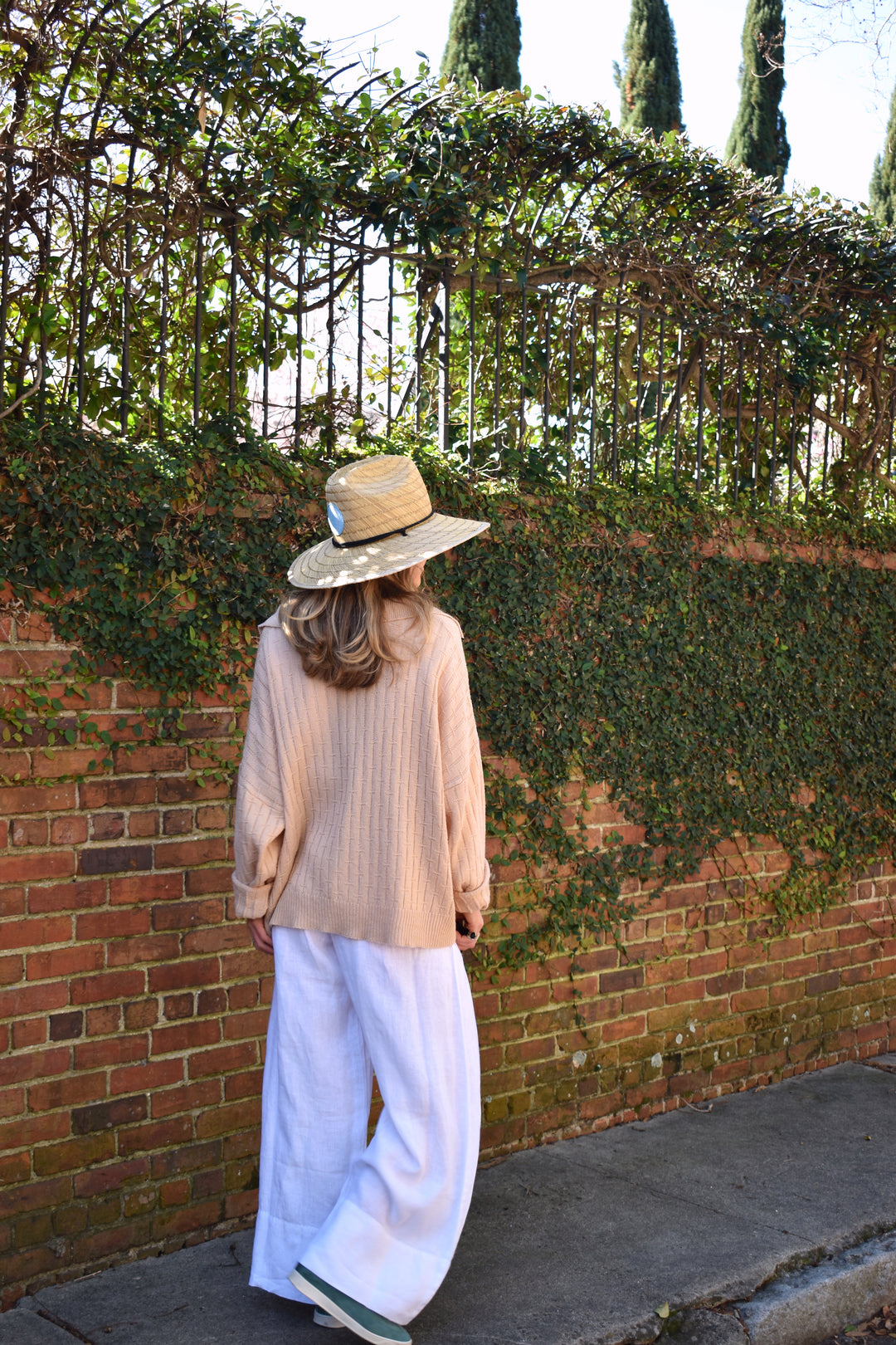 Linen Palazzo Pants White Linen