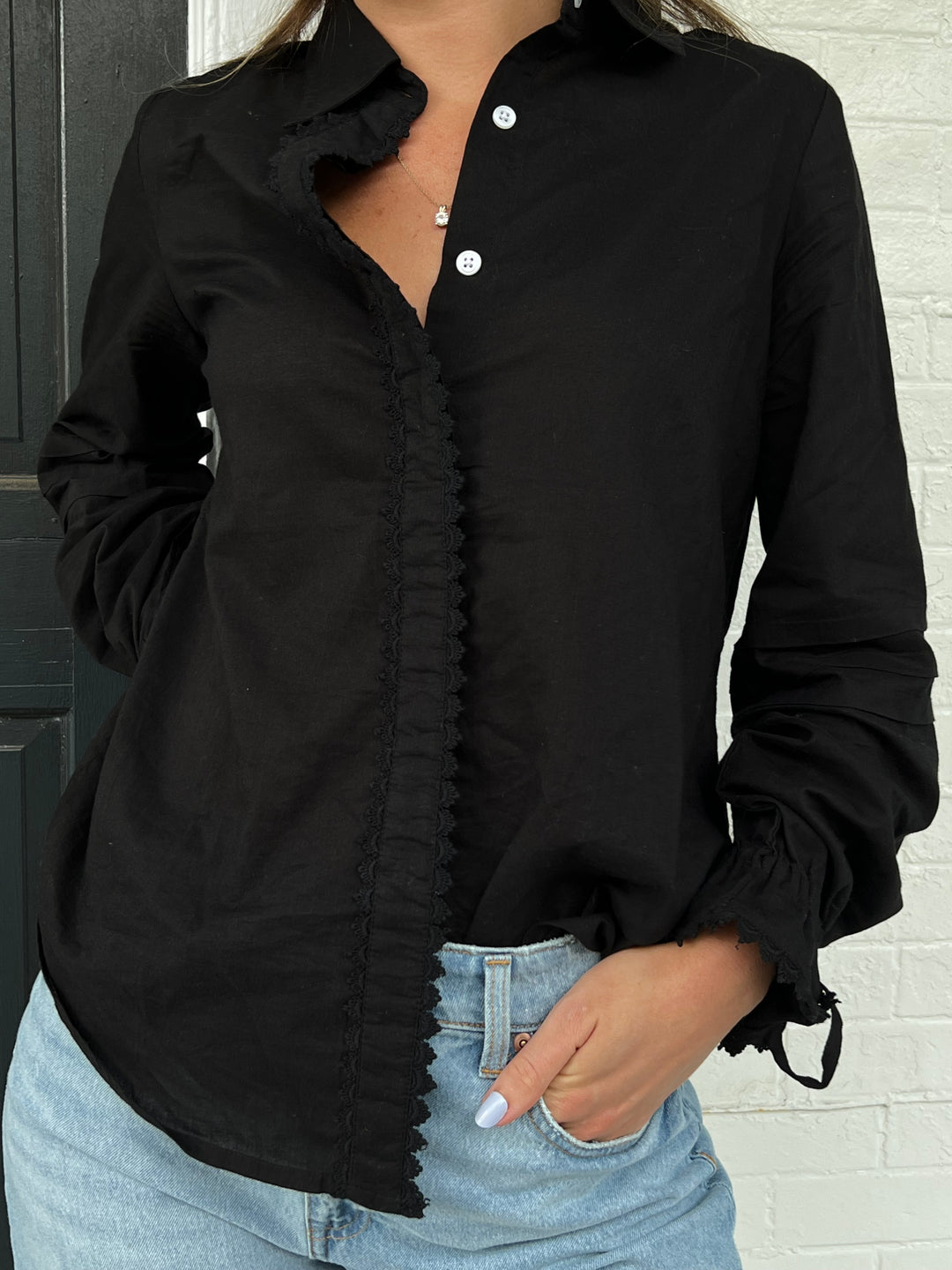Bella Shirt Black Linen